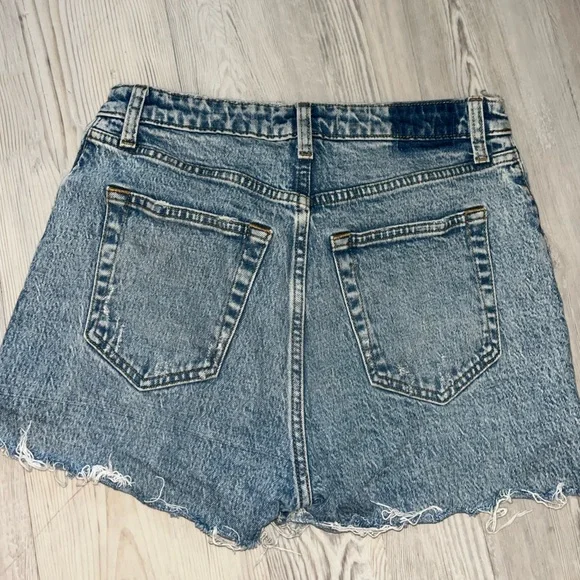 Abercrombie & Fitch Blue Distressed Jean Shorts - Picture 4 of 4